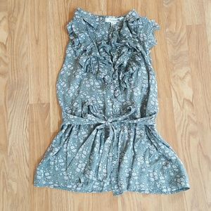 Sage green ruffle blouse